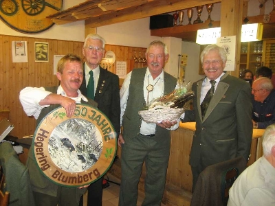 von links: Billy Marfing, HRL Villingen; Dr. Karl Preis, Ehren-HRL Blumberg; Fritz Kurz (stv. HRL Blumberg und Dr. Ekkehard Jeserich, HRL Blumberg